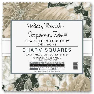 5in Squares Holiday Flourish - Peppermint Twist 42pcs