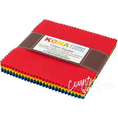 5in Squares Kona Cotton Bright Rainbow Palette, 42pcs/bundle