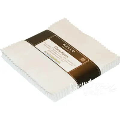 5in Squares Kona Solids Snow Colorway 42pcs