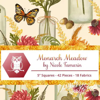 5in Squares Monarch Meadow 42pcs 2-4pcs of Each Print