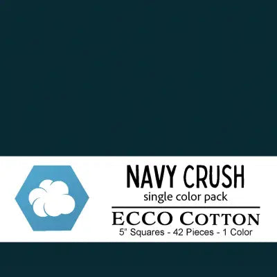 5in Squares Navy Crush 42pcs, 2-4 Pieces of Each Print