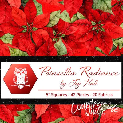 5in Squares Poinsettia Radiance 42pcs 2-4pcs of Each Print