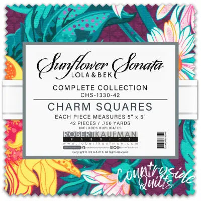 5in Squares, Sunflower Sonata, 42pcs