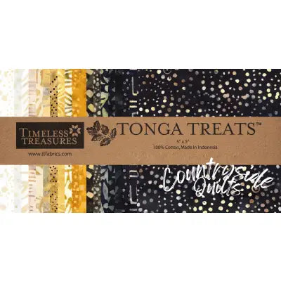 5in Squares Tonga Batik Amber, 42pcs/bundle