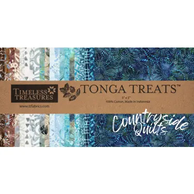 5in Squares Tonga Batik Juniper, 42pcs/bundle