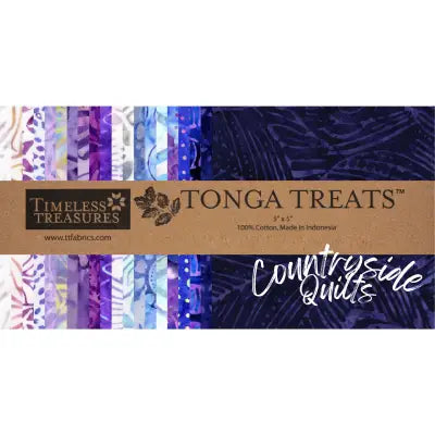 5in Squares Tonga Batik Lilac, 42pcs/bundle