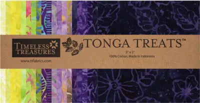5in Squares Tonga Batik Lilypad, 42pcs/bundle