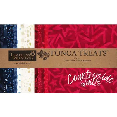 5in Squares Tonga Batik Patriot's Pride, 42pcs/bundle