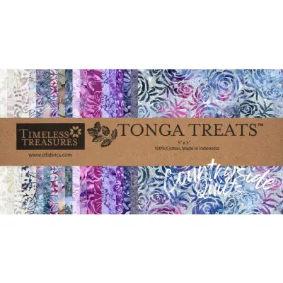 5in Squares Tonga Batik Plumberry, 42pcs/bundle