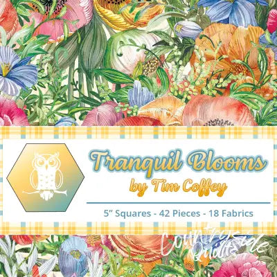 5in Squares Tranquil Blooms 42pcs 2-4pcs of Each Print