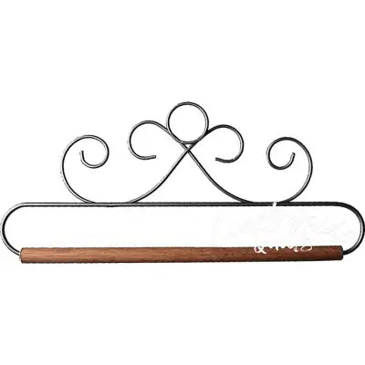 6-1/2in French Curls Gray Fabric Holder