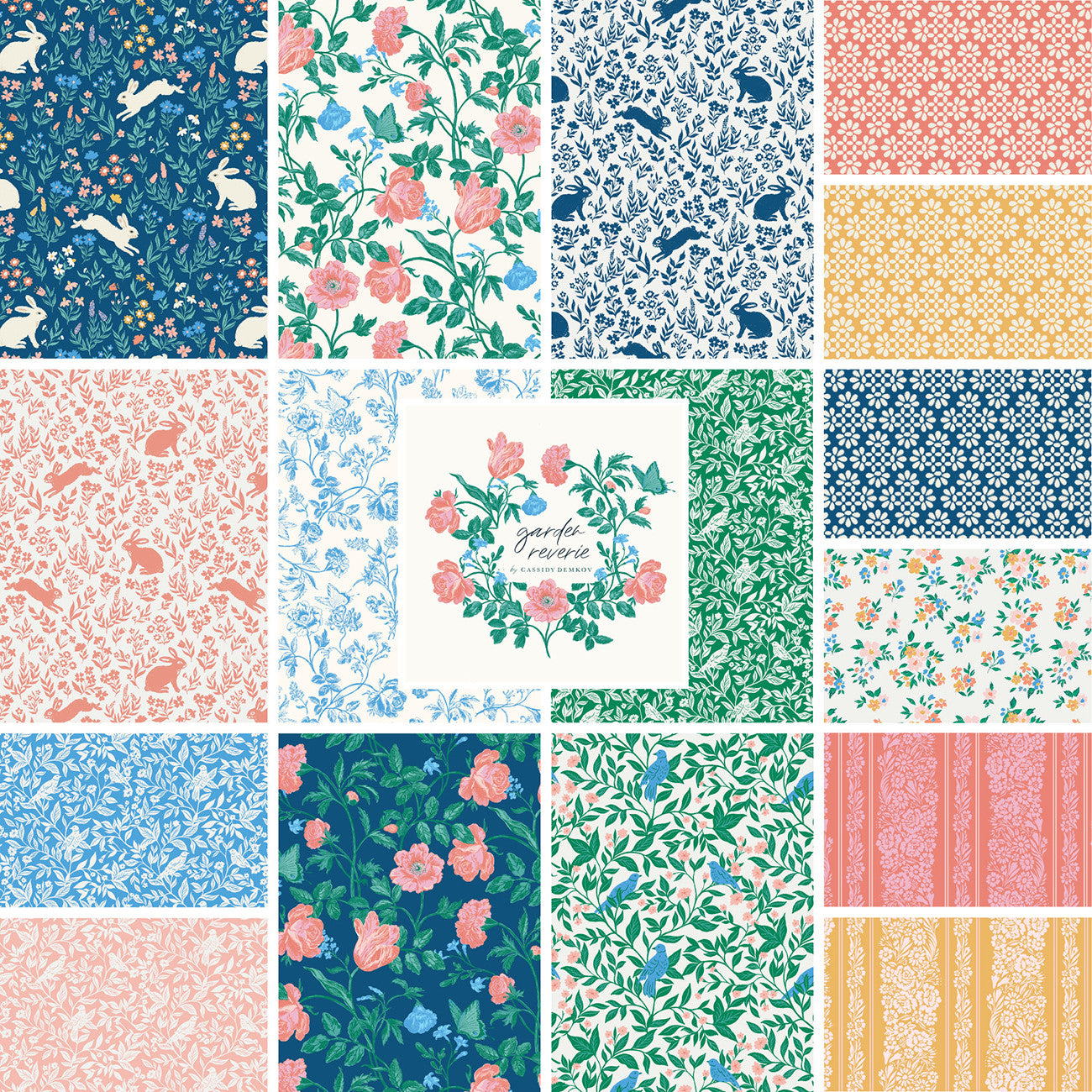 10in Squares Garden Reverie Organic, 42pcs/bundle