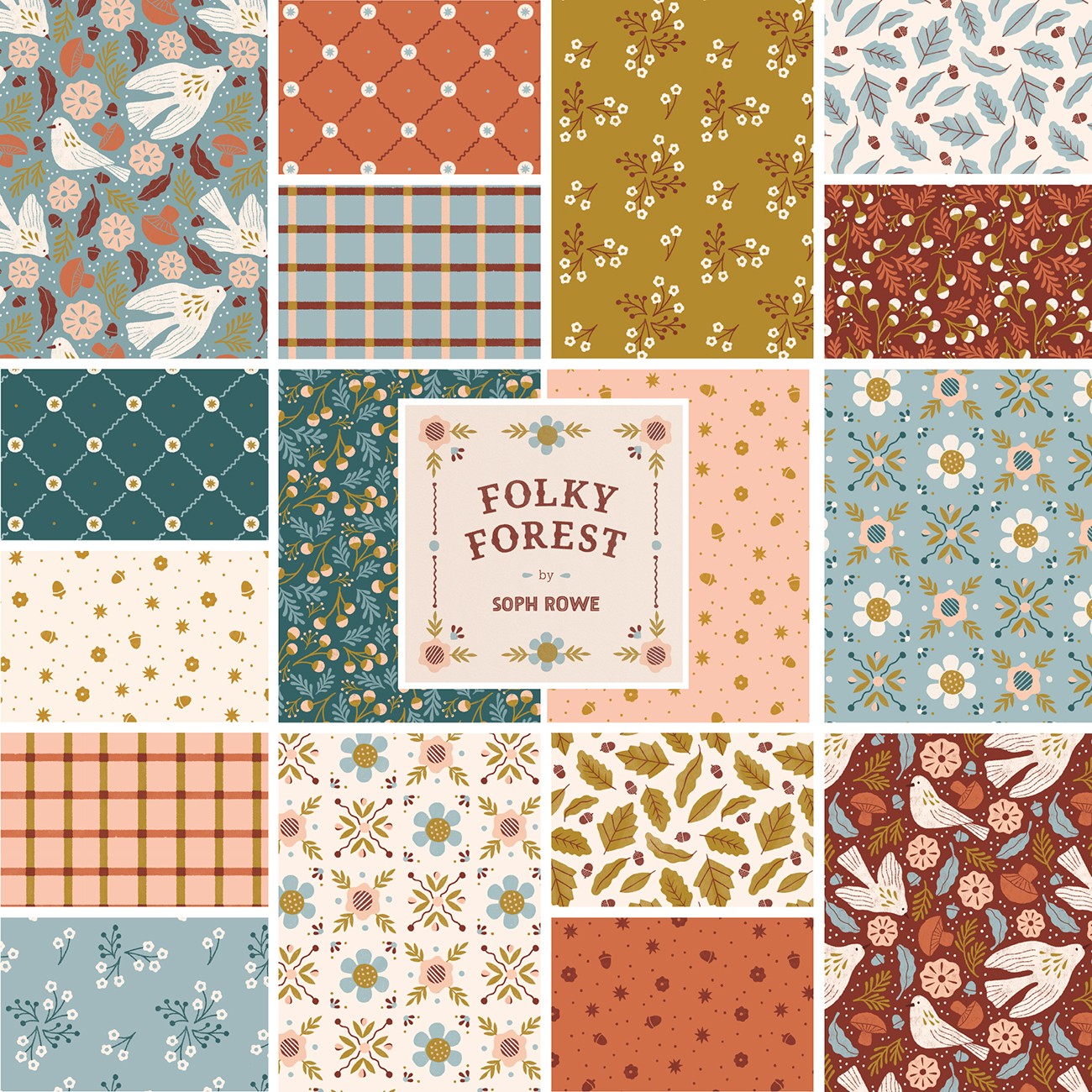 10In Squares Folky Forest 42Pcs/Bundle