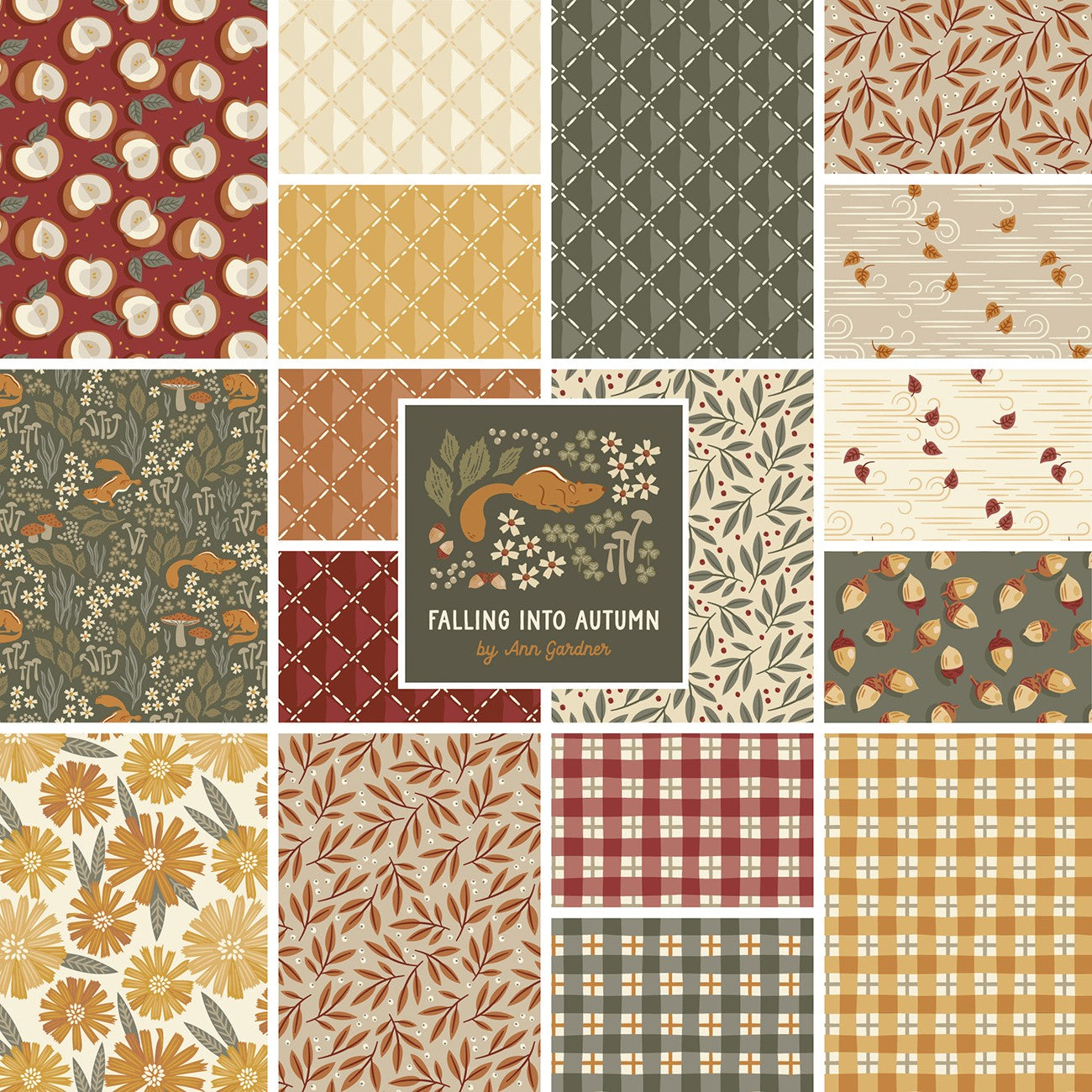 10In Squares Falling Into Autumn 42Pcs/Bundle