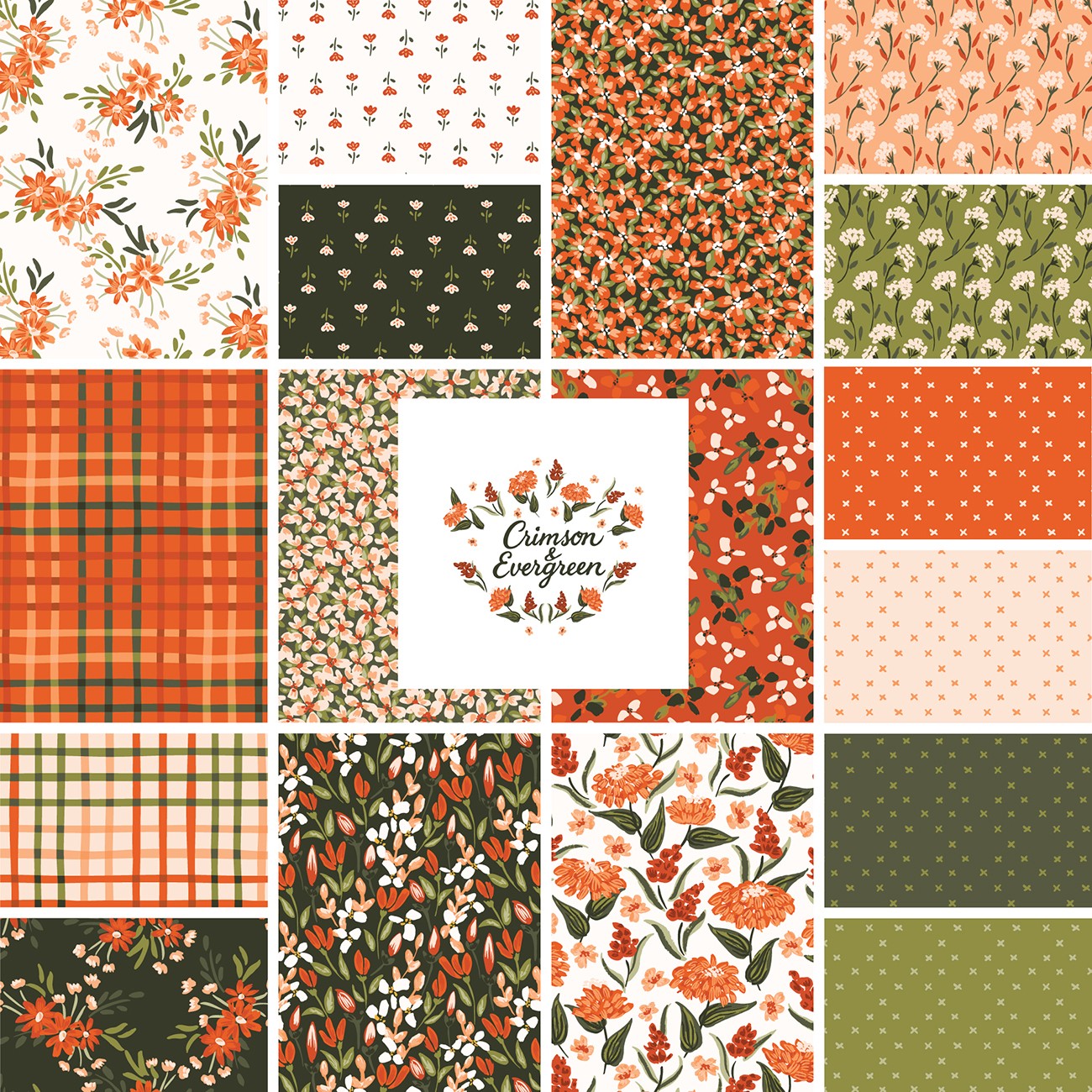 2.5In Squares Strips Crimson & Evergreen 40Pcs/Bundle