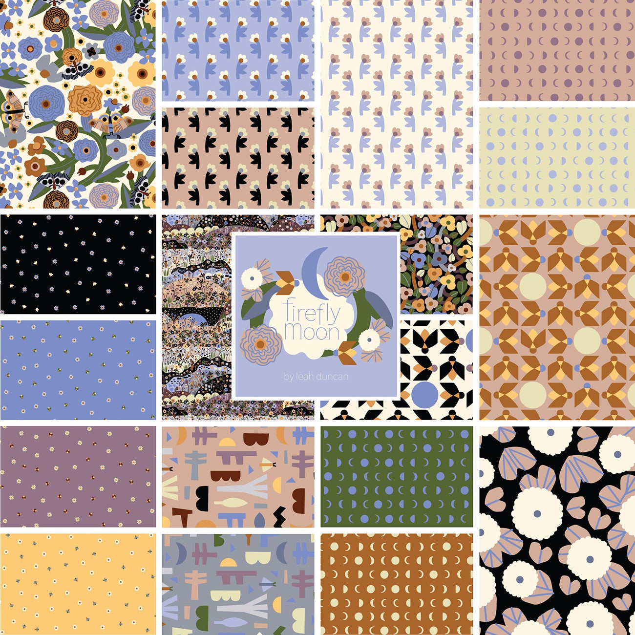 2.5In Squares Strips Firefly Moon 40Pcs/Bundle