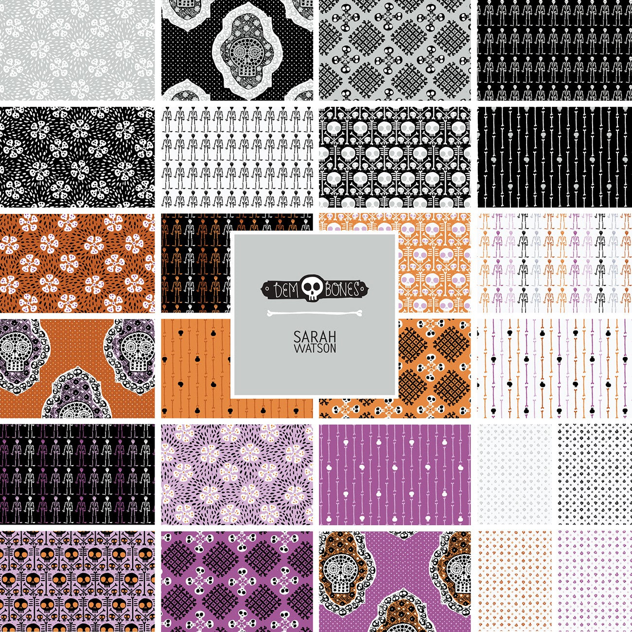 10In Squares Dem Bones 42Pcs/Bundle