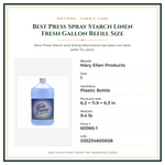 Product Specifications – Best Press Spray Starch Linen Fresh Gallon Refill Size