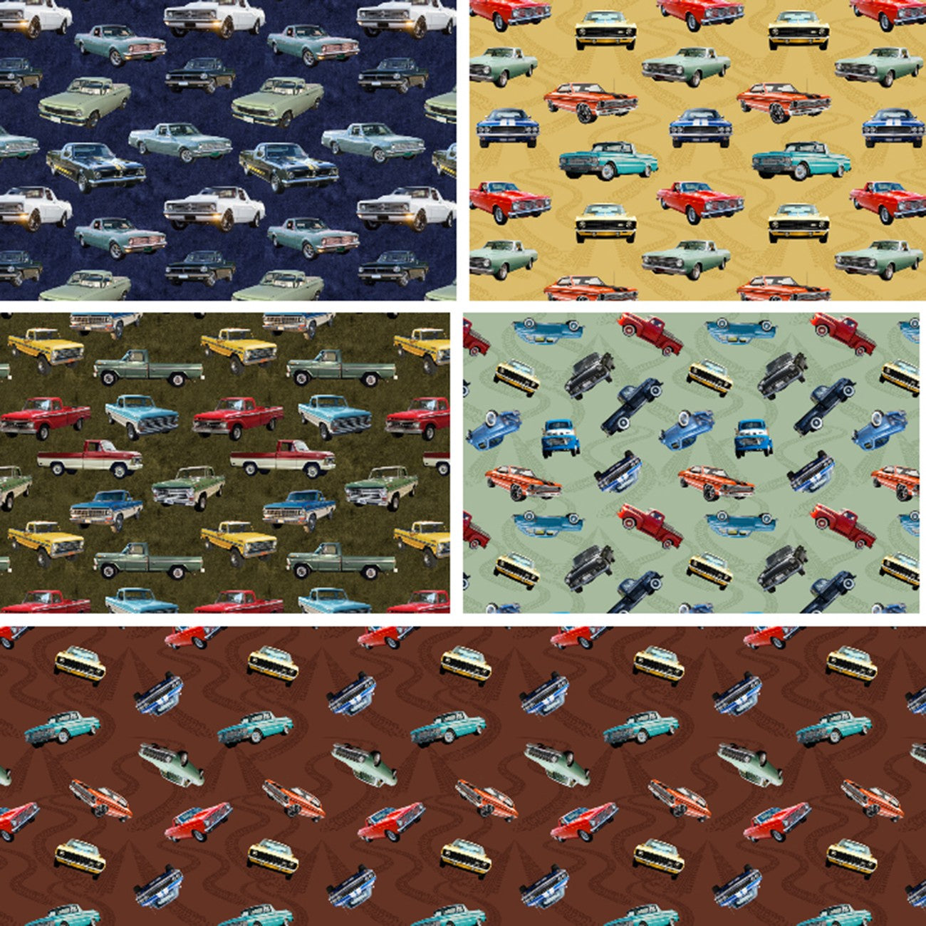 Full Throttle Classics Fat Quarter Pack Range F - 5 FQs