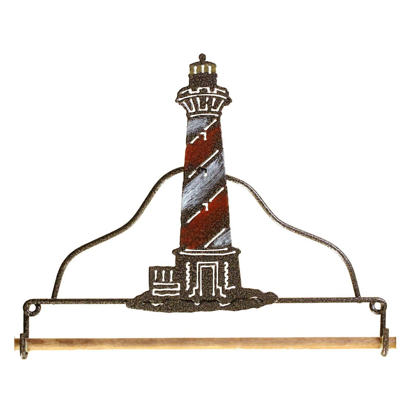 7-1/2in Tin Lighthouse Fabric Holder