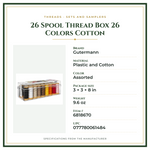 Product Specifications – 26 Spool Thread Box 26 Colors Cotton