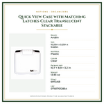 Product Specifications – Quick View Case with Matching Latches Clear Translucent Stackable