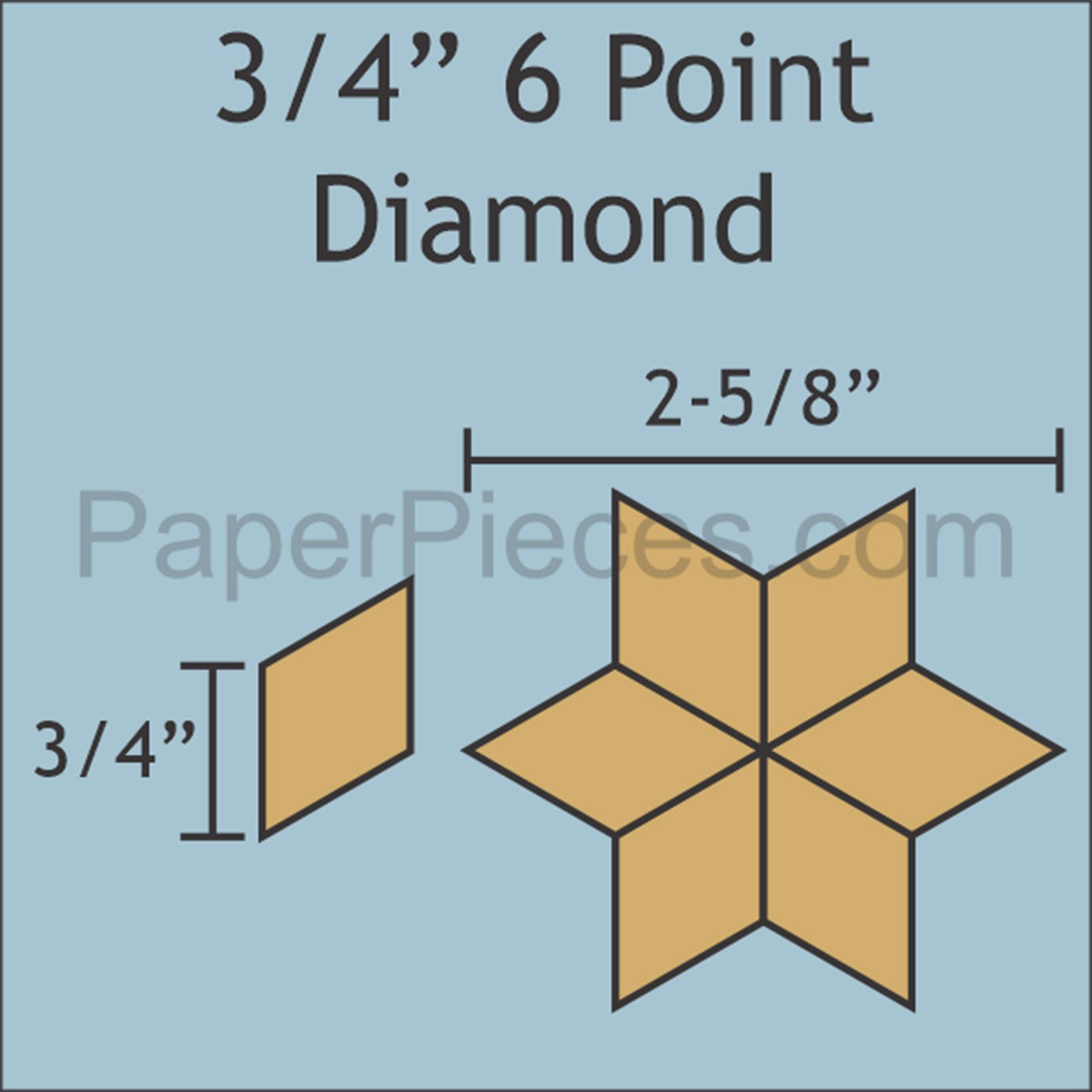 Paper Pack 6 Point Diamond 3/4in 100pc