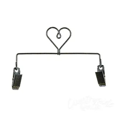 6in Heart Clip Holder Charcoal