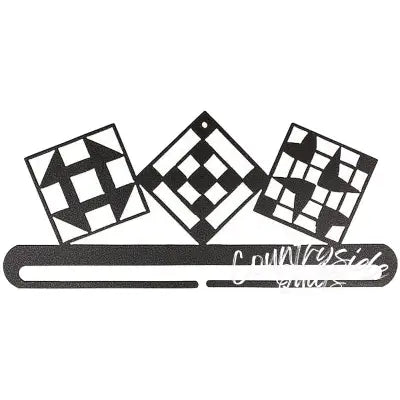 6in Quilt Block Split Bottom Charcoal Fabric Holder