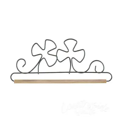 6in Shamrock Dowel Holder Gray