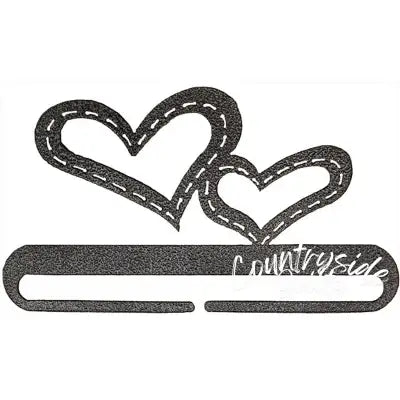 6in Stitched Hearts Split Bottom Charcoal