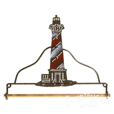 7-1/2in Tin Lighthouse Fabric Holder