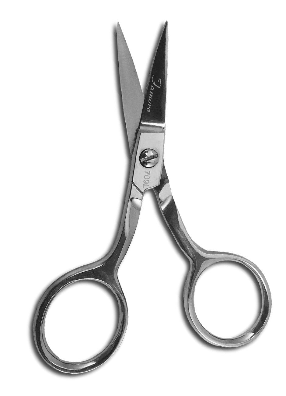 Left-Handed Curved Fine Tip Large Ring Scissors 4in