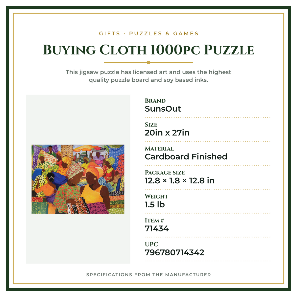 Product Specifications – Buying Cloth 1000pc Puzzle