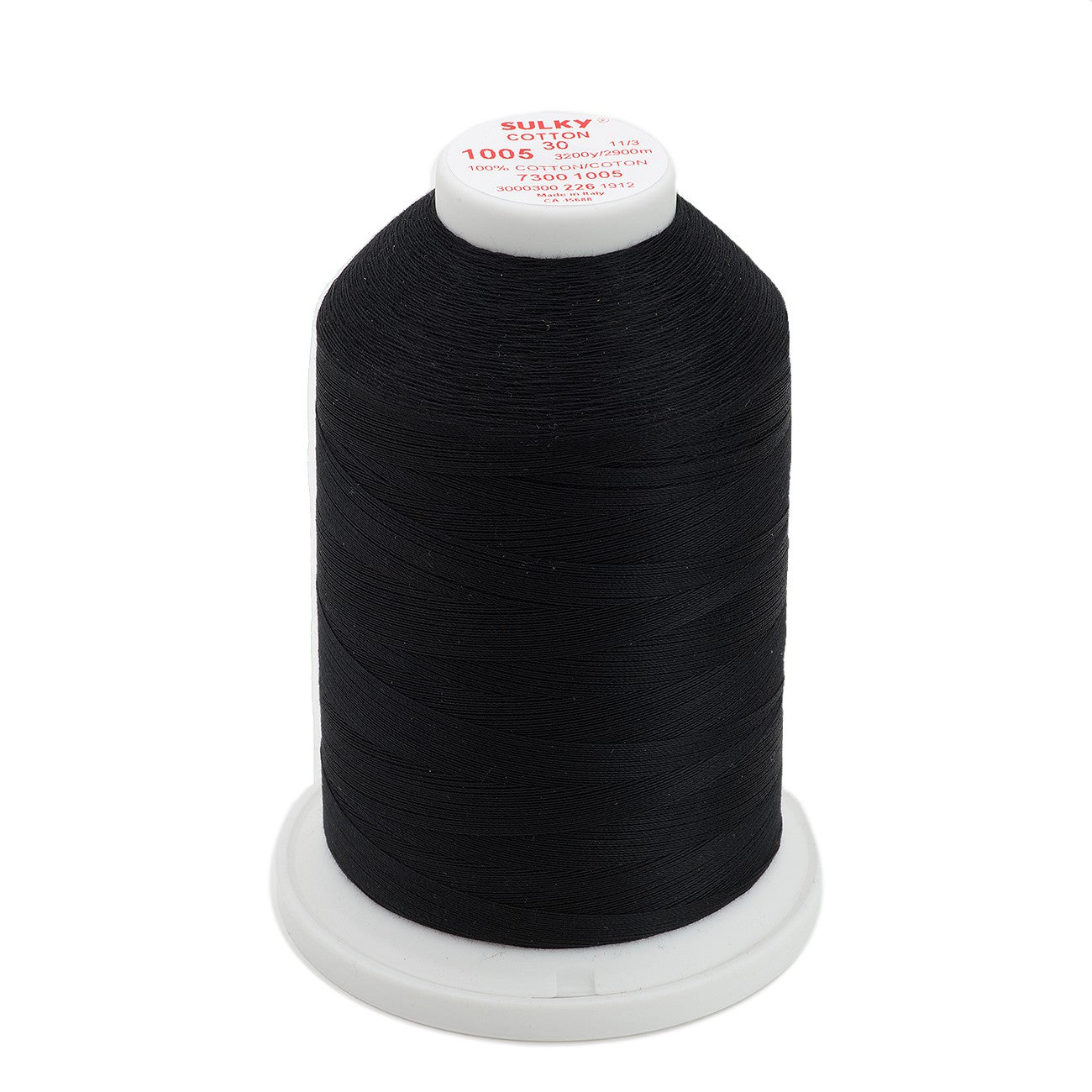 Cotton Thread 2-ply 30wt 400d 3200yds Black