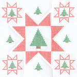 Cross-Stitch Christmas Tree 18in Quilt Squares