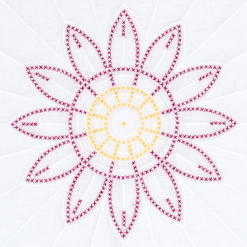 Cross-Stitch Flower 18" Quilt Blocks