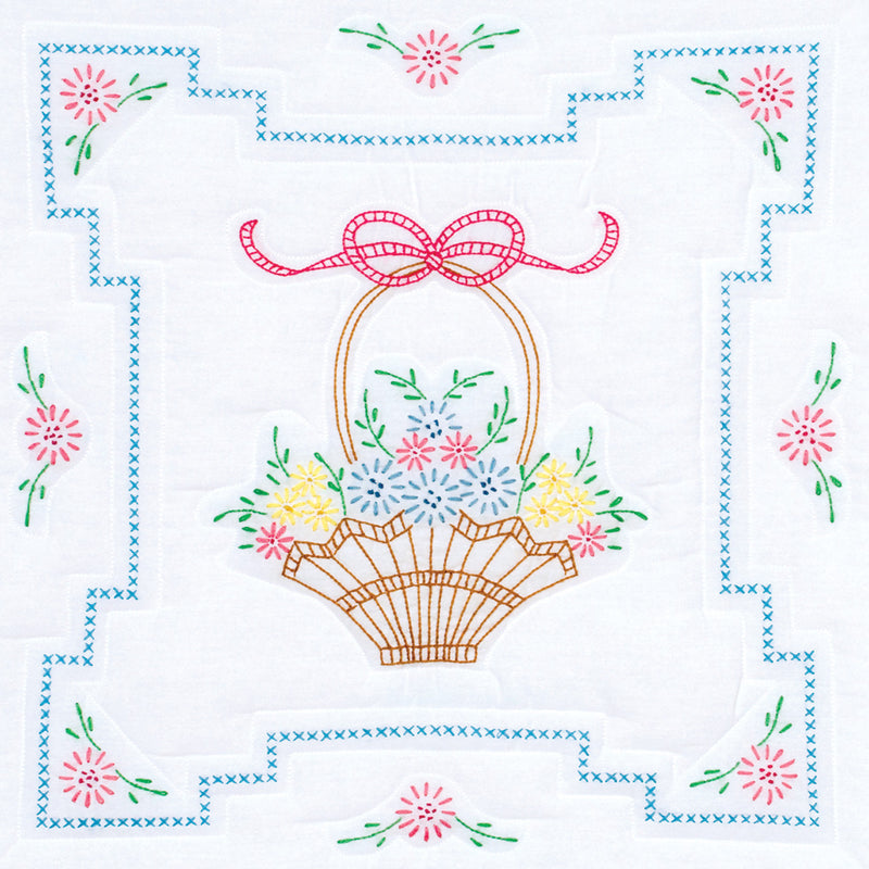 Basket Of Daisies 18" Quilt Blocks