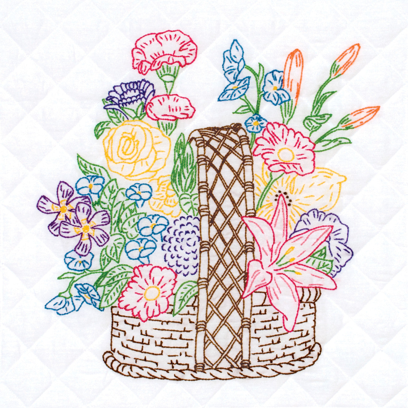 Basket Of Flowers 18in Quilt Blocks