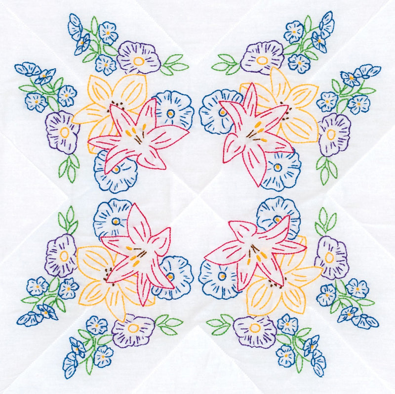 Pretty Flowers 18" Quilt Squares