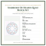 Product Specifications – Starburst Of Hearts Quilt Block Set