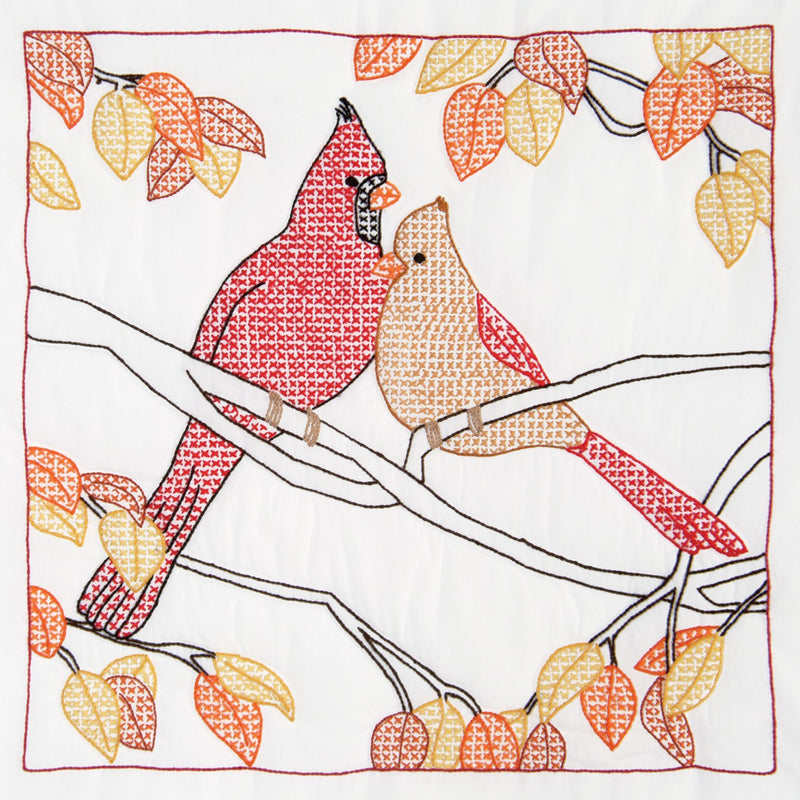 A Pair of Cardinals 18" Quilt Squares