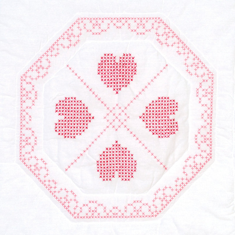 Cross-Stitch Hearts & Lace 18in Quilt Blocks