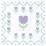 Cross-Stitch Tulips 18in Quilt Squares