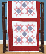 Five Cross-Stitch Stars 18" Quilt Blocks