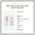 Product Specifications – Baby Highland Cows 18in Quilt Squares