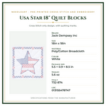 Product Specifications – Usa Star 18" Quilt Blocks