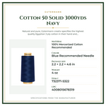 Product Specifications – Cotton 50 Solid 3000yds Navy