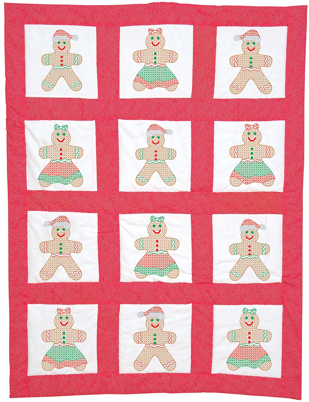 Gingerbread Boy & Girl 9in Quilt Squares