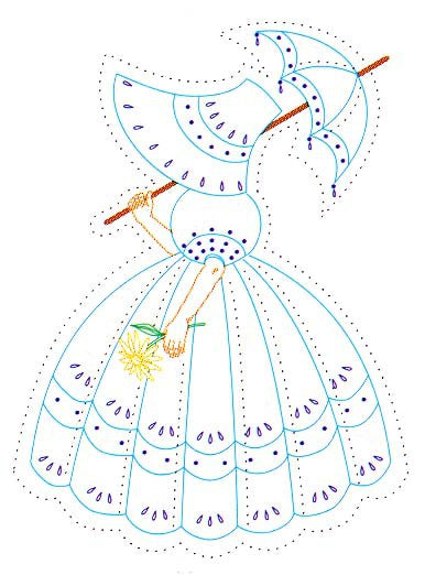 Parasol Lady Quilt Block Set